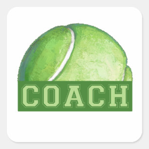Tennis Coach Vierkante Sticker