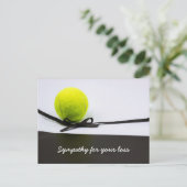 Tennis condoleance condoleance bal zwarte lint briefkaart (Staand voorkant)