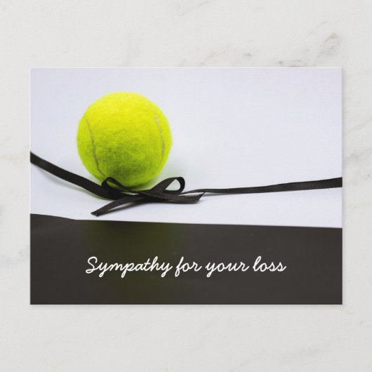 Tennis condoleance condoleance bal zwarte lint briefkaart (Voorkant)