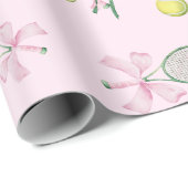 Tennis Coquette Bow Pink Gift Cadeaupapier (Rol Hoek)