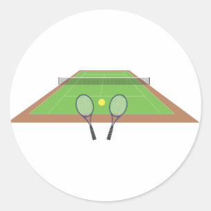 Tennis Court en Racket Stickers