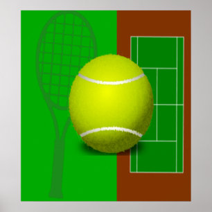 Tennis Court en Racquets Poster