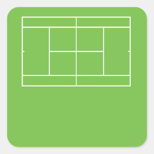 Tennis Court Name Tag-stickers Vierkante Sticker