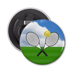 Tennis court & TENNIS RACKETS Button Flesopener