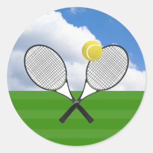 Tennis court & TENNIS RACKETS Ronde Sticker