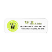 Tennis Custom Monogram Name Return Label (Voorkant)