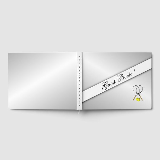 Tennis Custom Silver Guest Book Gastenboek (Volledig)