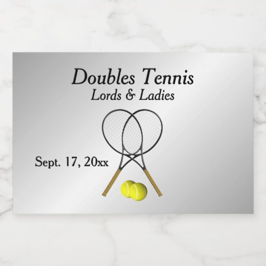 Tennis Custom Zilver Mini Sparkling Wijnetiket (Enkel label)