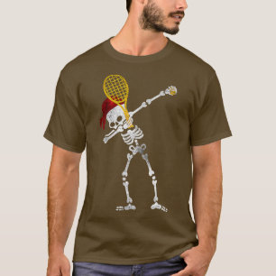 Tennis Dabbing Skeleton Pirate Skeleton Spuit Te T-shirt