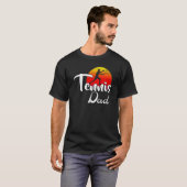  Tennis Dad Retro Sunset Funny Sports T-shirt (Voorkant volledig)