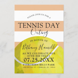 Tennis Day Out Tennis Thmet Tan Invite Kaart