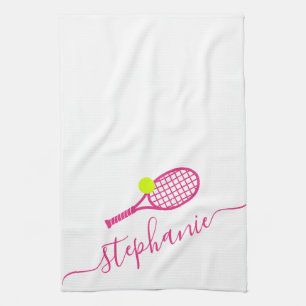Tennis de Aangepaste Naam van het Roze Manuscript Theedoek