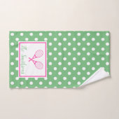 Tennis de Preppy rose et vert (Serviette à main)