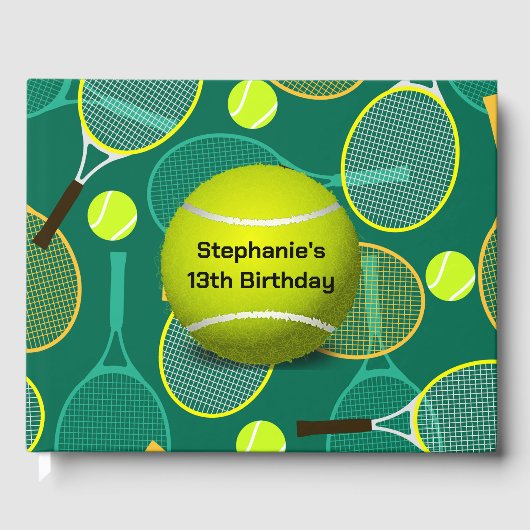 Tennis Design Guest Book Gastenboek (Voorkant)