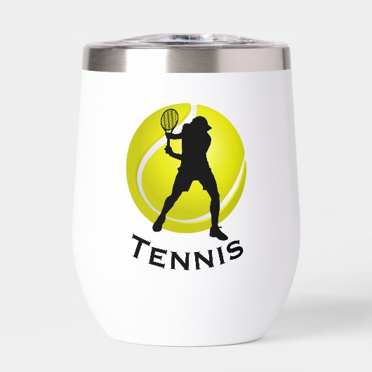 Tennis Design Thermische Wijn Tumbler (Voorkant)