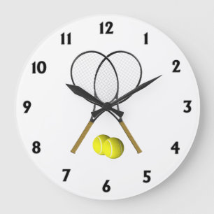 Tennis Doubles Black Numbers Grote Klok