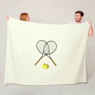 Tennis Doubles Cream Fleece Deken