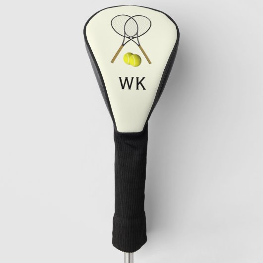 Tennis Doubles Cream Monogram Golfheadcover (Voorkant)