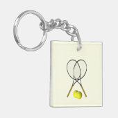 Tennis Doubles Cream Sleutelhanger (Voorkant Links)