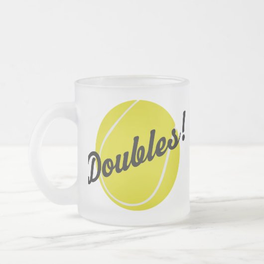 Tennis Doubles Gift Matglas Koffiemok (Links)