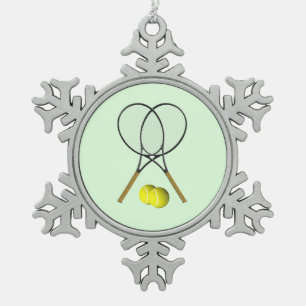 Tennis Doubles Green Tin Sneeuwvlok Ornament
