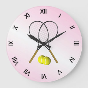 Tennis Doubles Roze sport Grote Klok