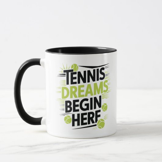 Tennis Dreams Commence ici, mugs sportifs (Gauche)
