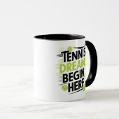 Tennis Dreams Commence ici, mugs sportifs (Devant droit)