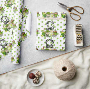 Tennis Eat Sleep Tennis Herhaal grappige verjaarda Cadeaupapier