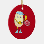 Tennis Egghead Ceramic Ornament (Rechts)