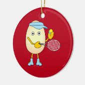 Tennis Egghead Ceramic Ornament (Links)