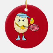 Tennis Egghead Ceramic Ornament (Achterkant)