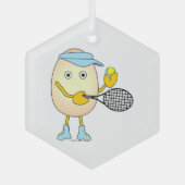 Tennis Egghead Glas Ornament (Voorkant)