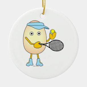 Tennis Egghead Keramisch Ornament