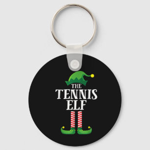 Tennis Elf Matching Familie Groep Kerstfeest Sleutelhanger