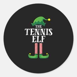 Tennis Elf Matching Family kerstparty Ronde Sticker