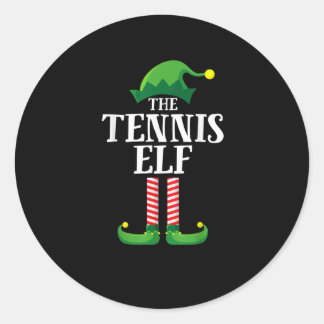 Tennis Elf Matching Family kerstparty Ronde Sticker