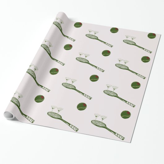 Tennis en martinis cadeaupapier (Uitgerold)
