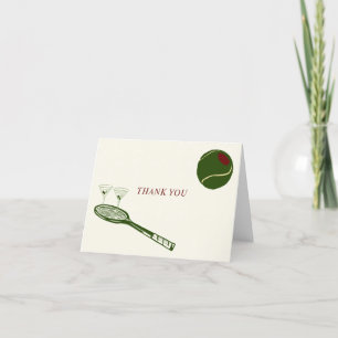 Tennis en Martinis Dank u kaart