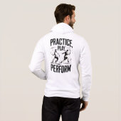 Tennis en motivatie - practice play perform hoodie (Achterkant volledig)