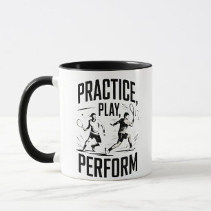 Tennis en motivatie - practice play perform mok