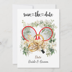Tennis Enregistrer la date Mariage Fête Invitation