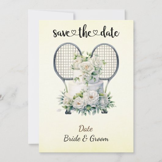 Tennis Enregistrer la date Mariage Fête Invitation (Devant)