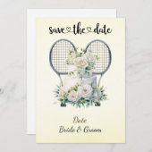 Tennis Enregistrer la date Mariage Fête Invitation (Devant / Derrière)