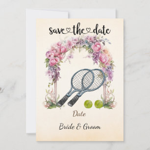 Tennis Enregistrer la date Mariage Fête Invitation