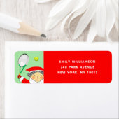 Tennis étiquettes de vacances retour adresse (En situation)