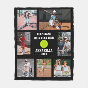 Tennis foto collage fleece deken