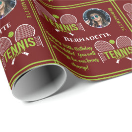 Tennis Foto Naam Leeftijd Verjaardag Cadeaupapier