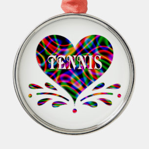 Tennis Fun Heart Metalen Ornament