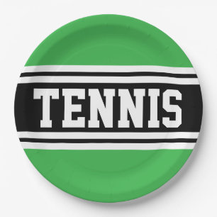 TENNIS Fun Vet Gebleekt Helder Groen Zwart Racing Papieren Bordje